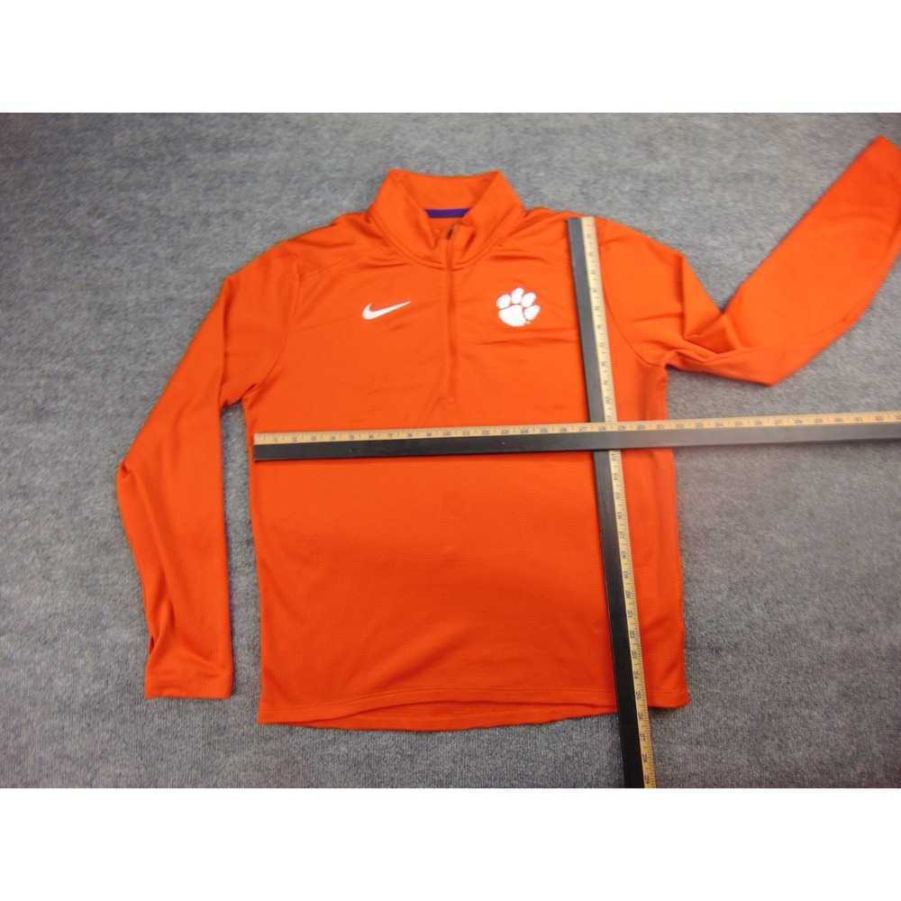 Clemson Tigers Pullover Mens Large 1/4 Zip Orange Textured Nike Gameday Gear - Picture 5 of 9
